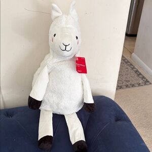 Adorable White and Black Llama Plush